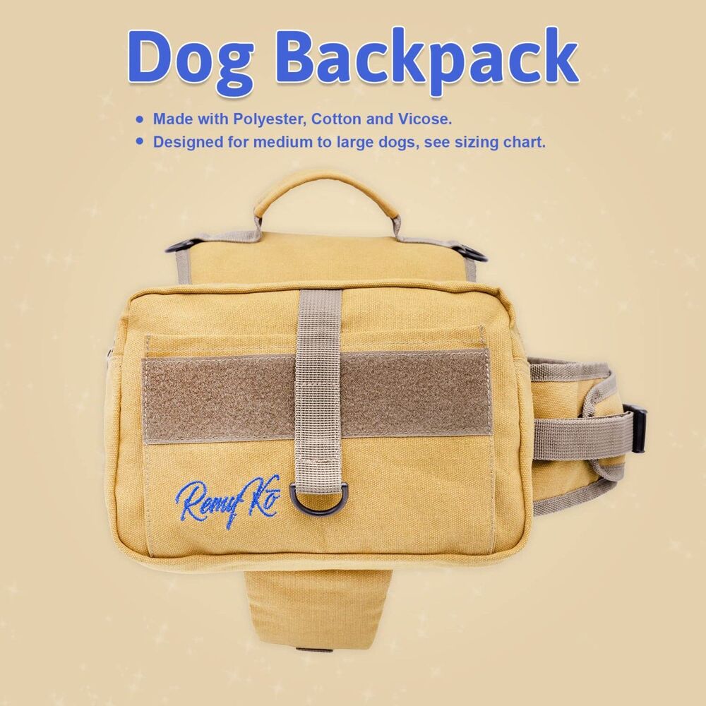 RemyKo Dog Backpack Saddle Bag Harness - New - Size Med/Lg